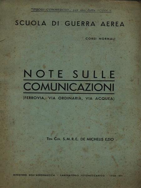 Note sulle comunicazioni. Scuola di guerra aerea