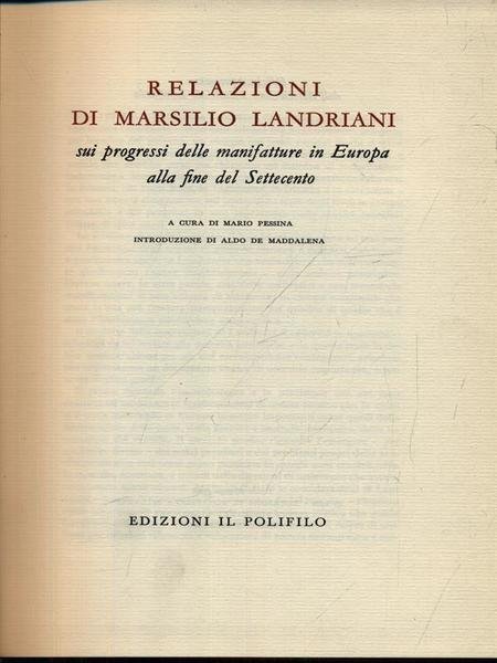 Relazioni di Marsilio Landriani