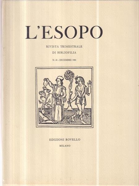 Rivista Trimestrale di Bibliofilia \l'Esopo\" N° 20 Dicembre 1983"