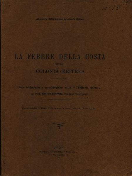 La febbre della costa nella colonia eritrea