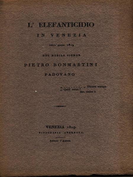 L'Elefanticidio In Venezia