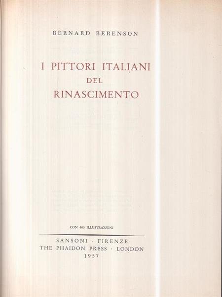 I pittori italiani del rinascimento