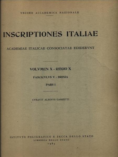 Iscriptiones italiae volumen X Regio X pars I | Immagine principale