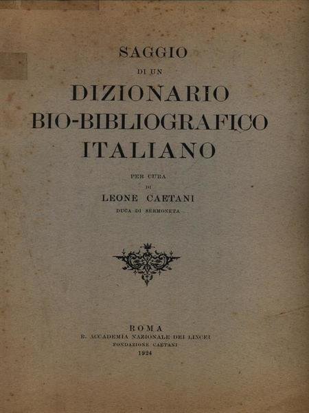 Saggio di un dizionario bio-bibliografico italiano