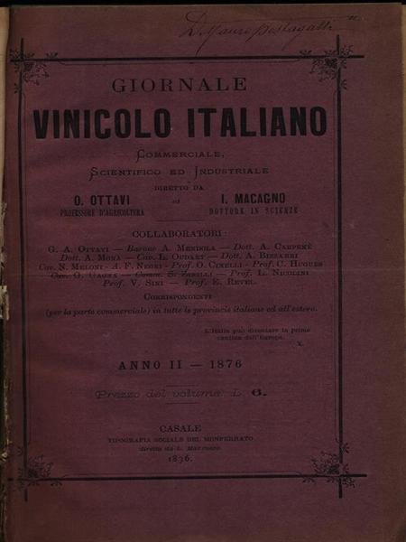 Giornale vinicolo italiano 1876