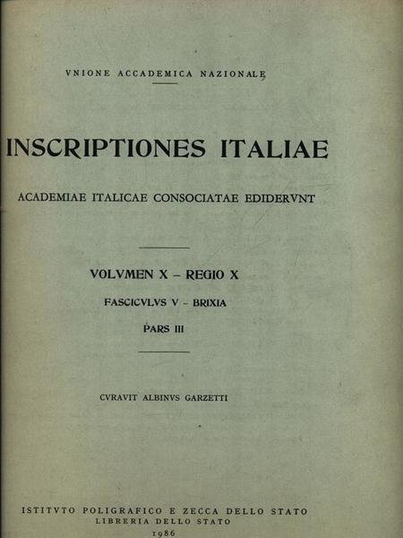Iscriptiones Italiae vol. X Regio X fasc.V pars III