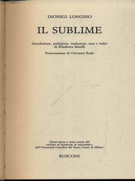 Il sublime | Immagine principale