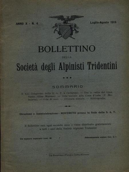 Bollettino della societa' degli alpinisti tridentini luglio-agosto 1913