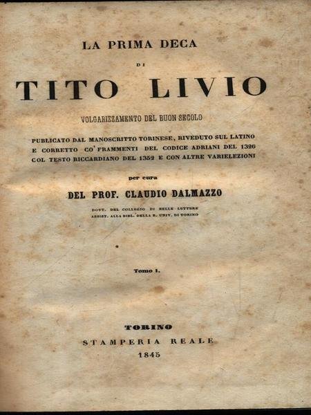 La prima deca di Tito Livio 2vv