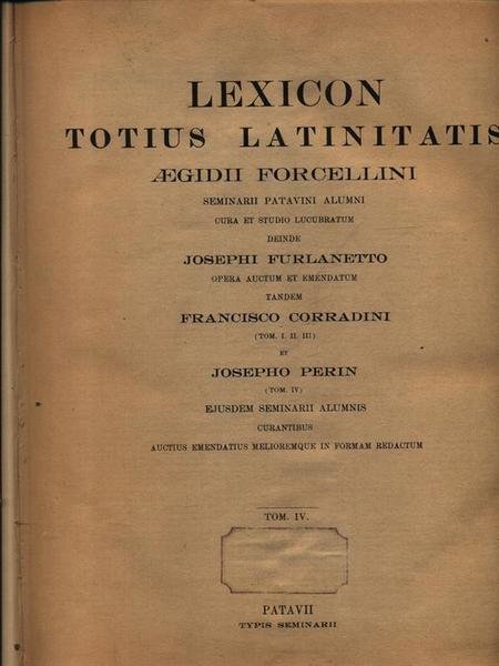 Lexicon totius latinitatis 4vv