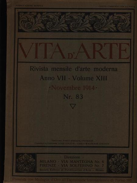 Vita d'arte n. 83/novembre 1914