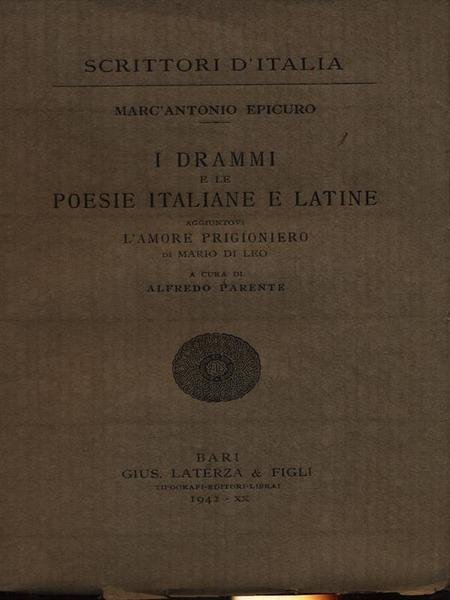 I drammi e le poesie italiane e latine