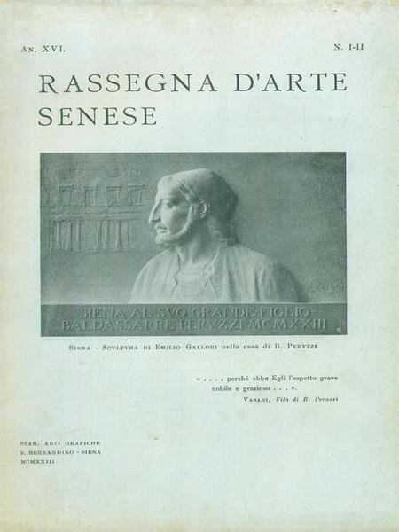 Rassegna d'arte senese 1923 2 fascicoli