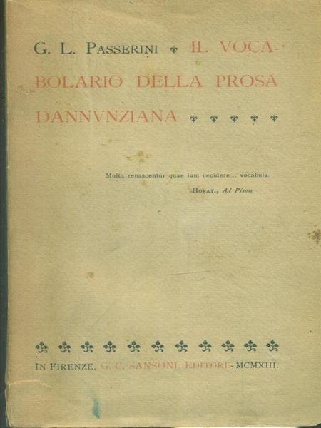 Il vocabolario della prosa dannunziana