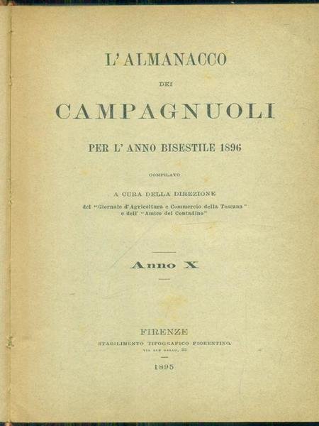 L'almanacco dei campagnuoli per l'anno bisestile 1896