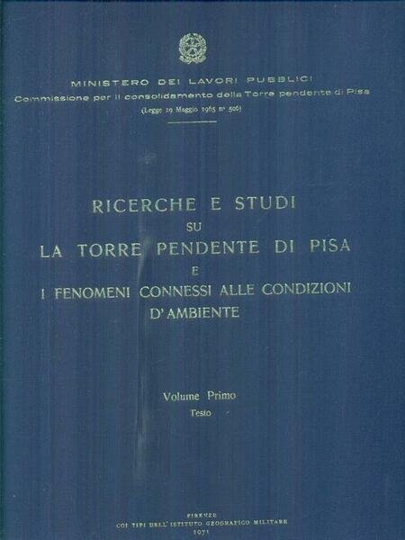 Ricerche e studi su la Torre Pendente di Pisa e … | Immagine principale