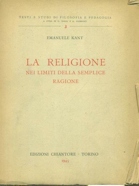 La religione nei limiti della semplice ragione