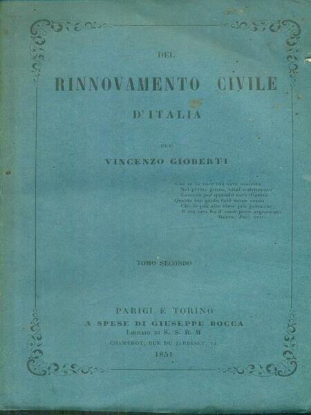Del rinnovamento civile d'Italia 2vv