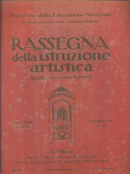 Rassegna dell'istruzione artistica n. VIII/dicembre 1930