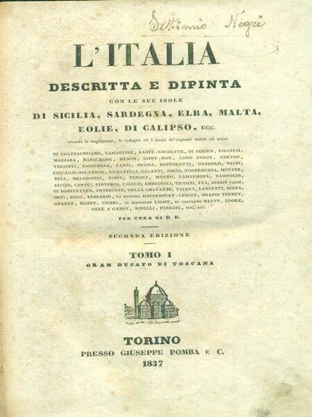 L'Italia descritta e dipinta tomo I: Gran Ducato di Toscana