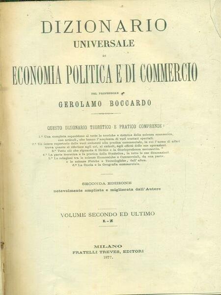 Dizionario universale di economia politica e commercio 2vv