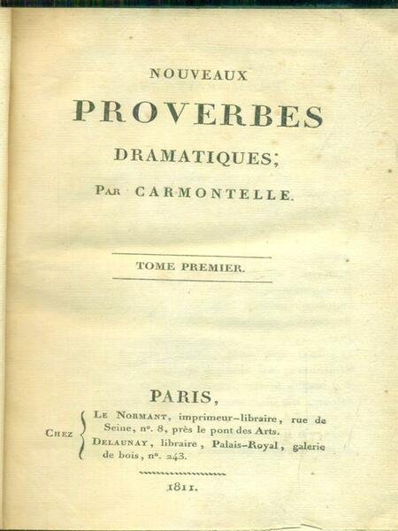 Nouveaux proverbes dramatiques 2vv