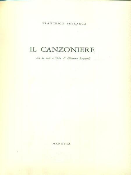 Il canzoniere
