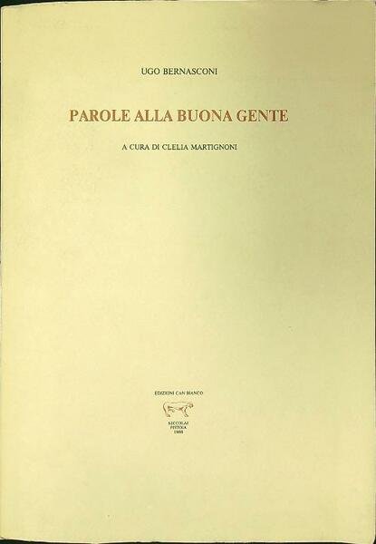 Parole alla buona gente