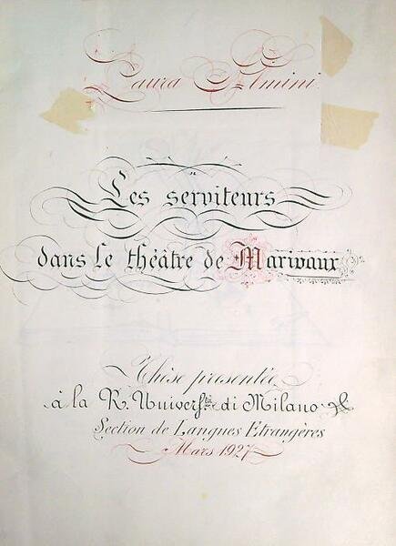Les serviteurs dans le theatre de Marivaux | Immagine principale