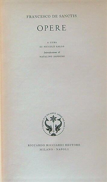 Francesco De Sanctis. Opere | Immagine principale