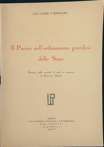 Il partito nell'ordinamento giuridico dello Stato