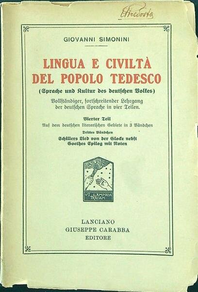 Lingua e civilta' del popolo Tedesco