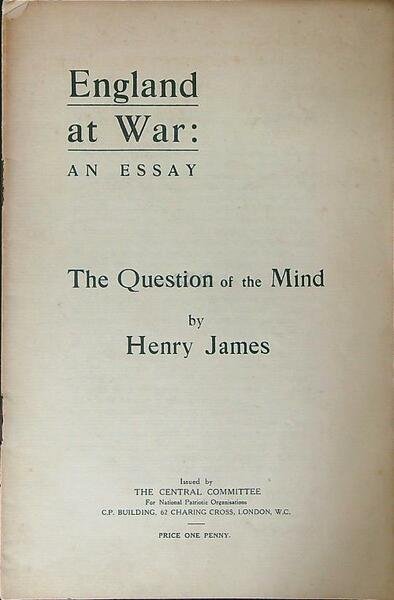 England at war: an essay The question of the Mind
