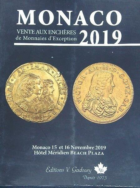 Monaco 2019. Vente aux Encheres. Monaco 15-16 Novembre 2019