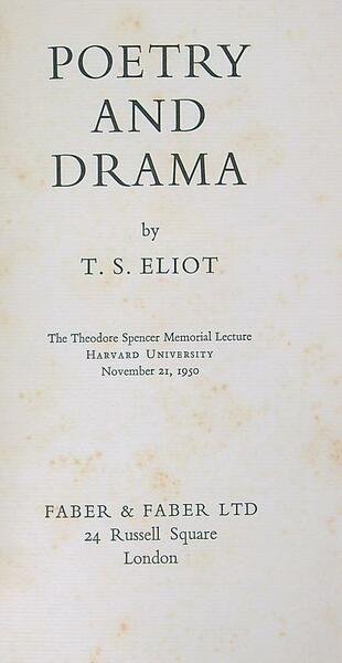 Poetry and drama