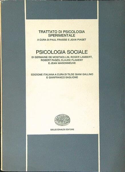 Trattato di psicologia sperimentale Psicologia sociale | Immagine principale
