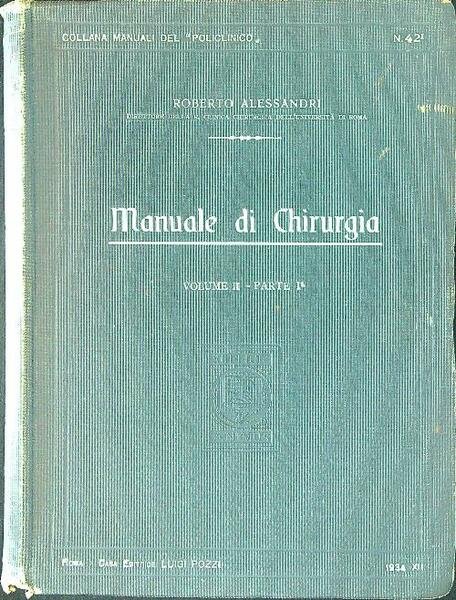 Manuale di chirurgia Volume II Parte ! | Immagine principale