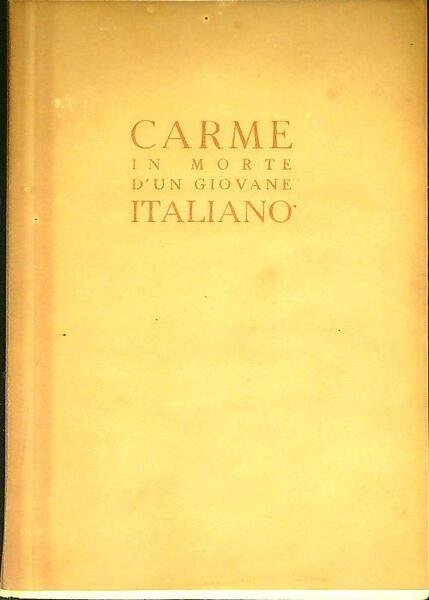 Carme in morte d'un giovane italiano