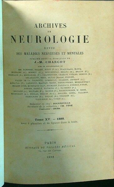 Archives de neurologie XV-XVI