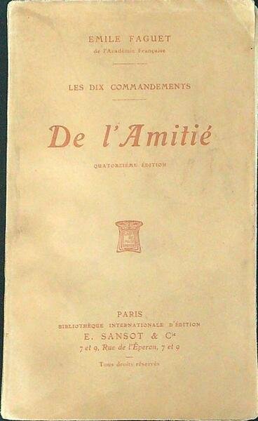De L'Amitie'