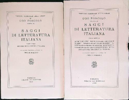 Edizione nazionale delle opere di Ugo Foscolo Vol XI 2 …