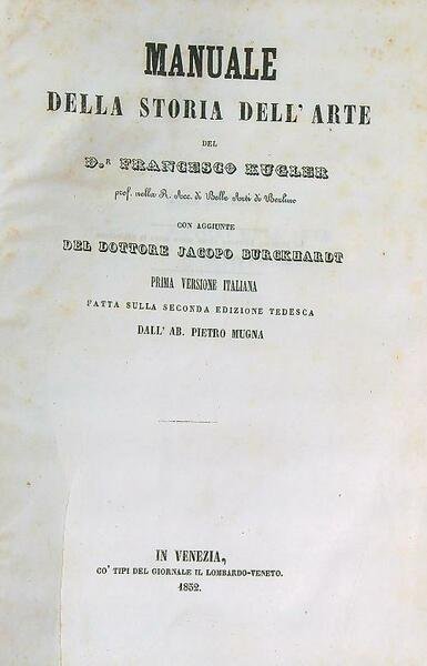 Manuale della storia dell'arte