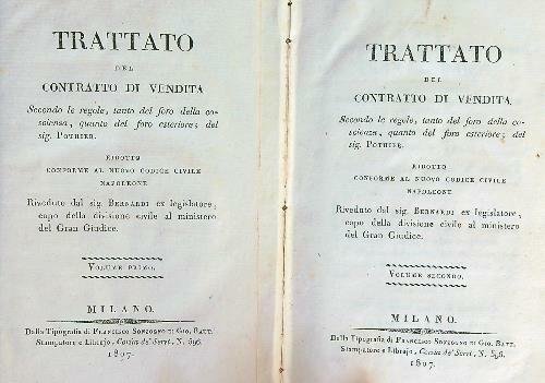 Trattato del contratto di vendita. 2vv