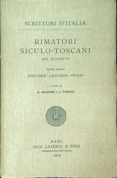 Rimatori Siculo-Toscani Serie I | Immagine principale