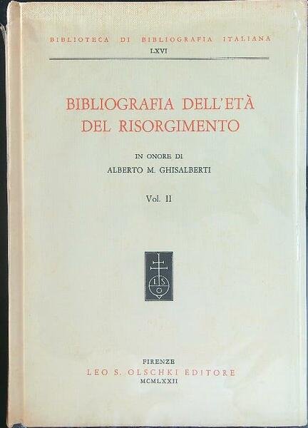 Bibliografia dell'eta' del Risorgimento II | Immagine principale
