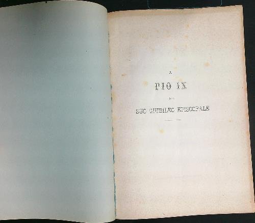 A Pio IX nel suo Giubileo episcopale