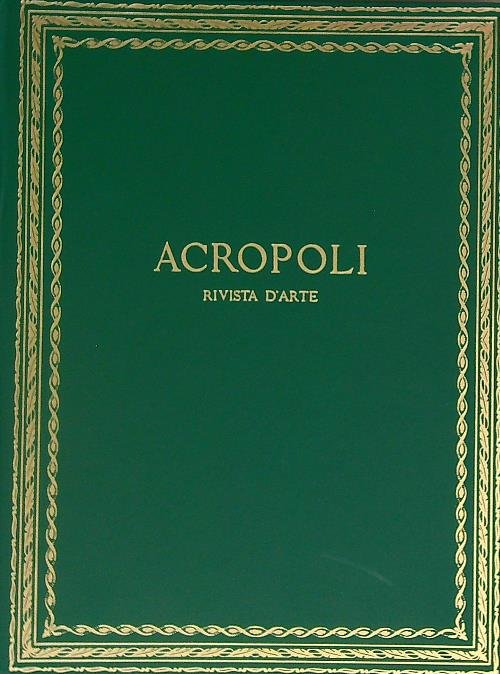 Acropoli rivista d'arte 1961-1962 | Immagine principale