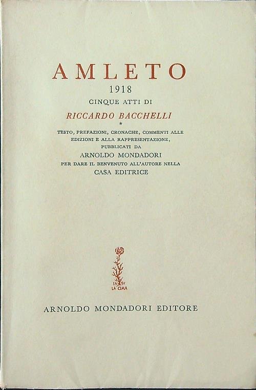 Amleto 1918. Cinque atti.