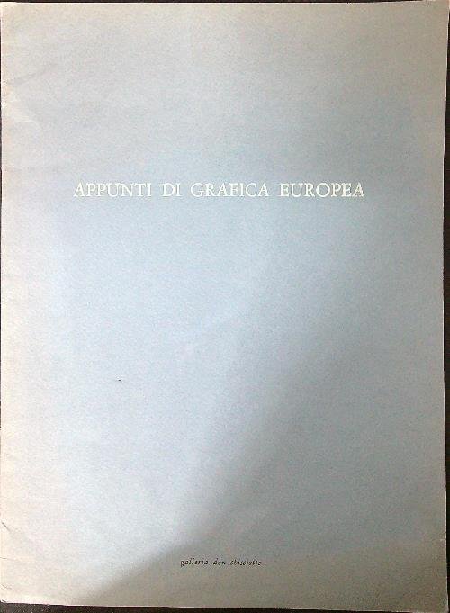 Appunti di grafica Europea