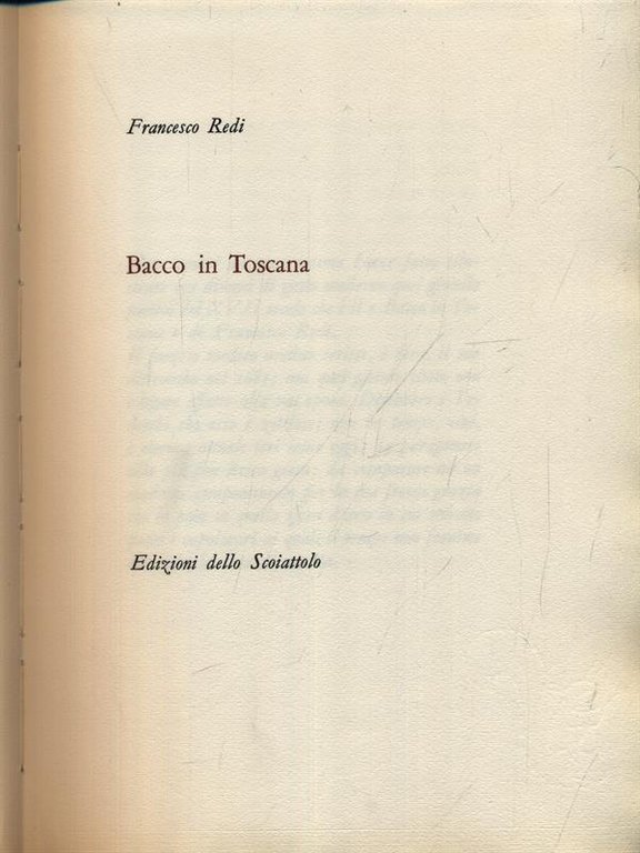 Bacco in Toscana